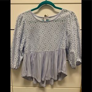 Baby blue flowy top